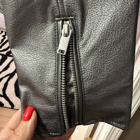 Bagatelle Faux Leather Metallic Pewter Jacket - Picture 9 of 10